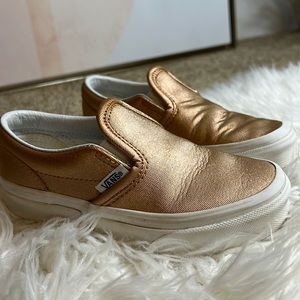 ROSE GOLD ~ Toddler Girls Size 12 Vans Slip ons tennis shoes, sneakers